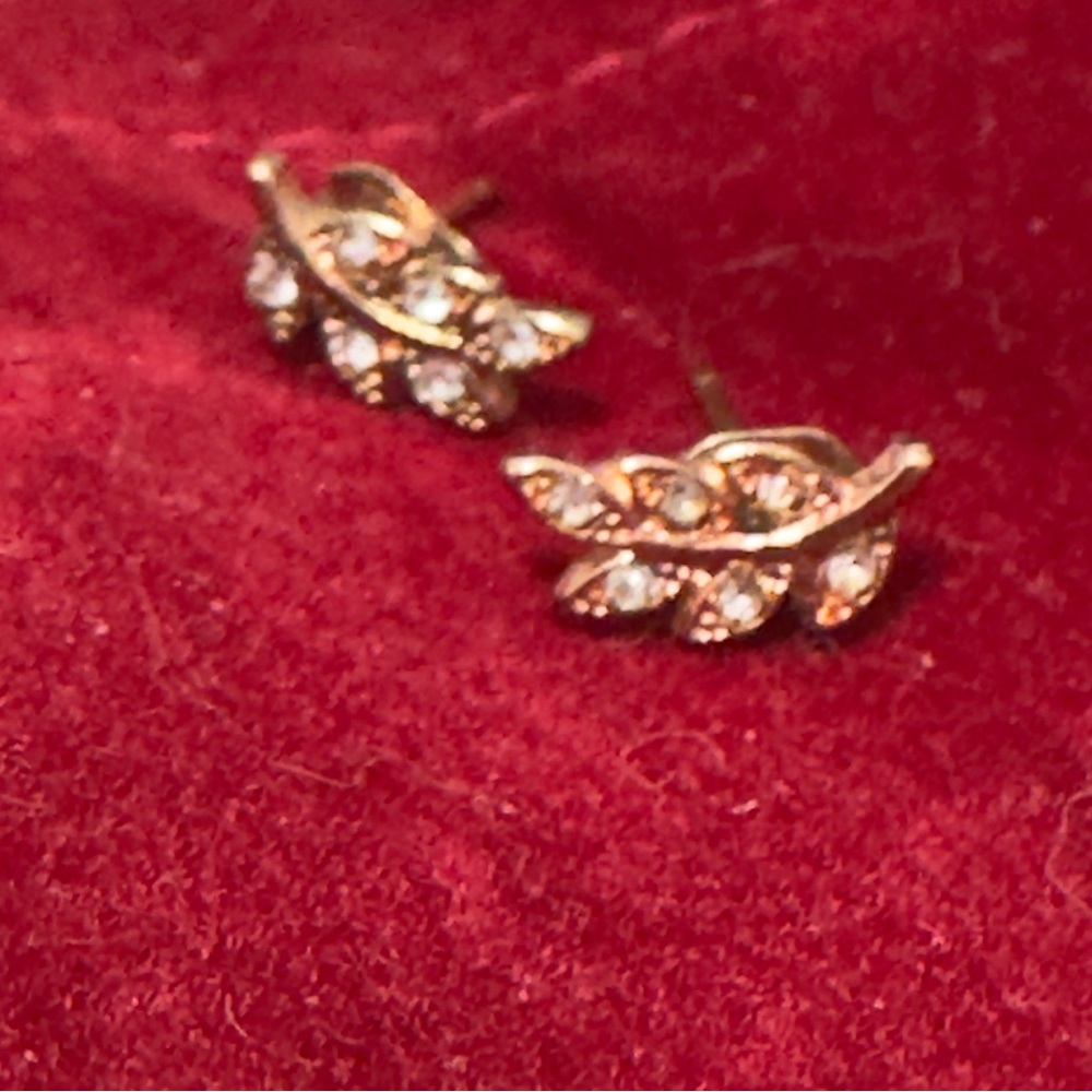 Gold Leaf Stud Earrings